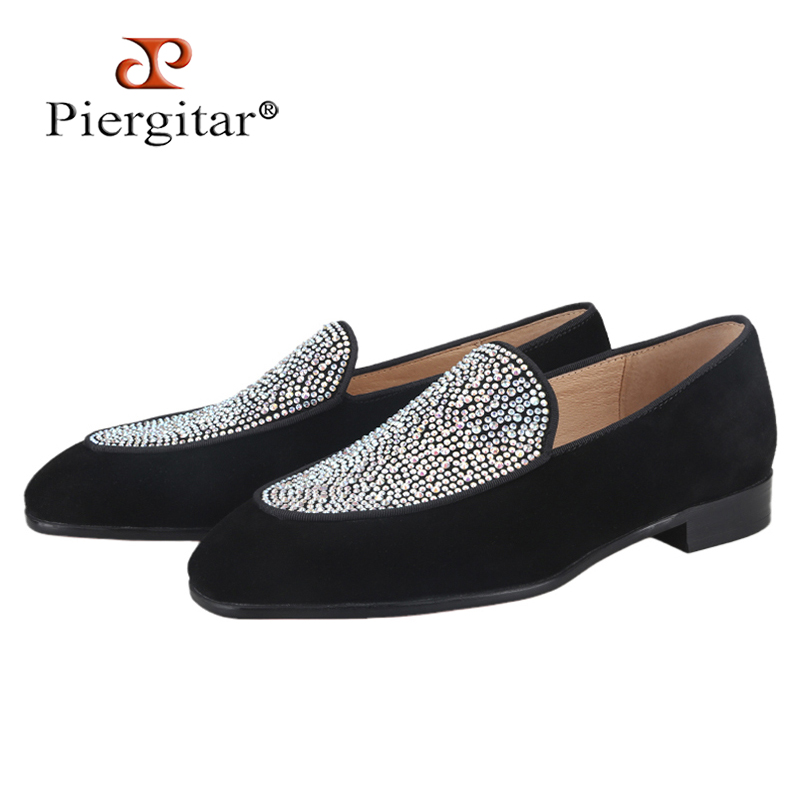 Streetwear Brand Luxury - Piergitar Handgemaakte Zwarte Suede Mannen Loafers