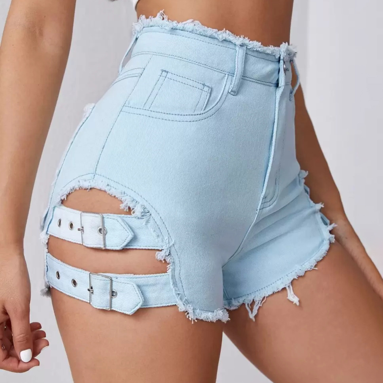 Streetwear Brand Shorts - Dames denim shorts met hoge taille,