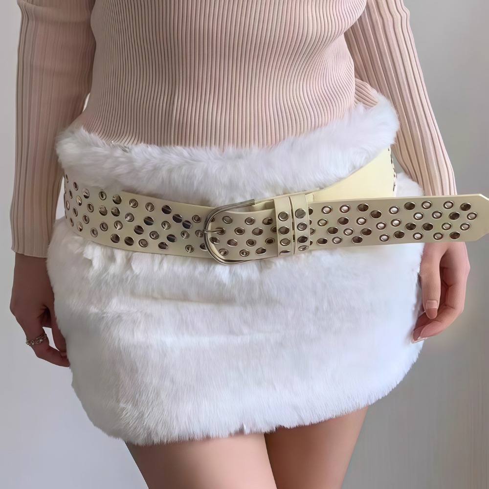 Streetwear Brand Belts - Punk Hollow Eyelet Rivet Belt Luxe