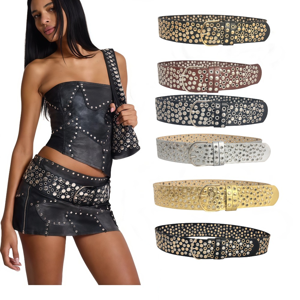 Punk holle oogje-klinknagelrie - Streetwear Brand Belts recensie en prijs