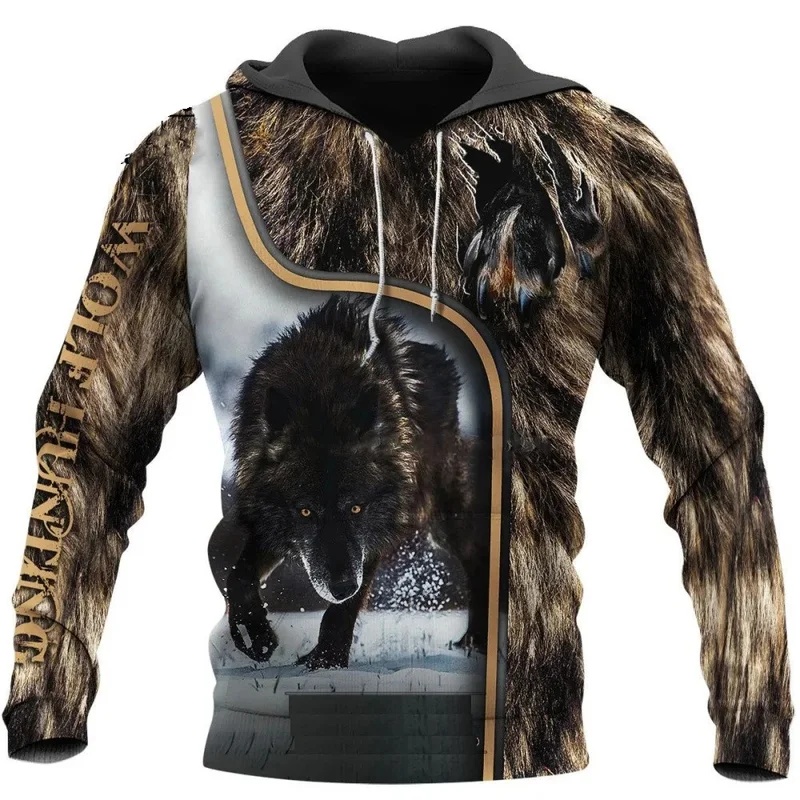 Wolf bedrukte hoodies voor her - Streetwear Brand Tracksuit recensie en prijs