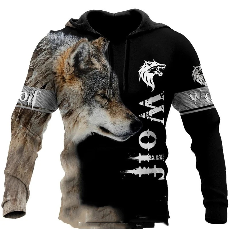 Wolf bedrukte hoodies voor her - Streetwear Brand Tracksuit recensie en prijs