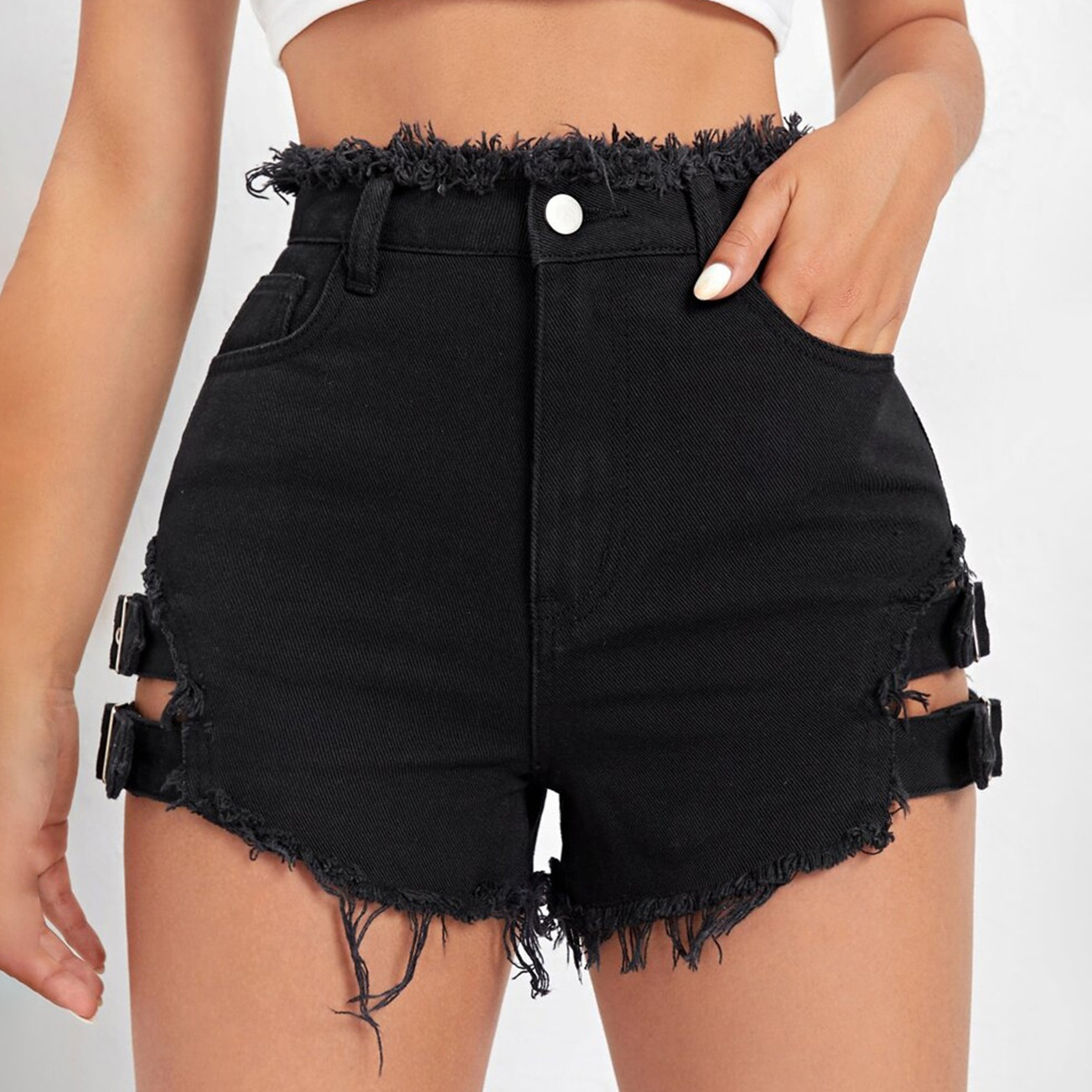 Dames denim shorts met hoge ta - Streetwear Brand Shorts recensie en prijs