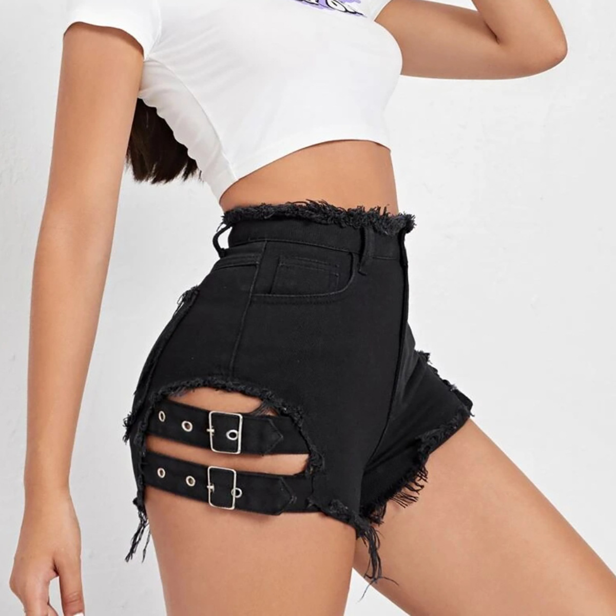 Dames denim shorts met hoge ta - Streetwear Brand Shorts recensie en prijs