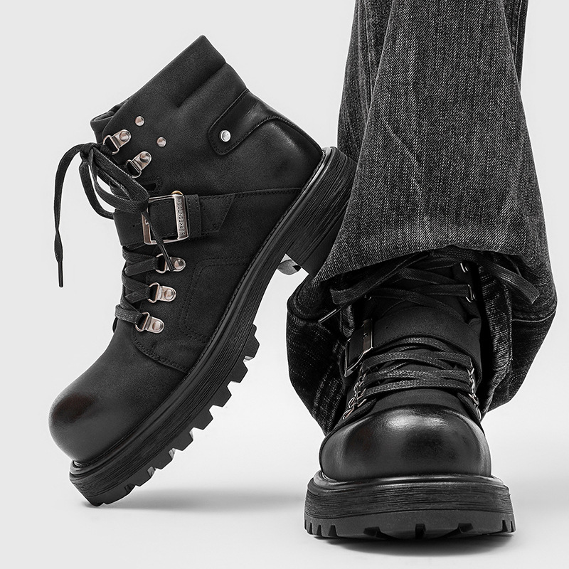 Merk Mannen Leren Laarzen Moto - Streetwear Brand Luxury recensie en prijs