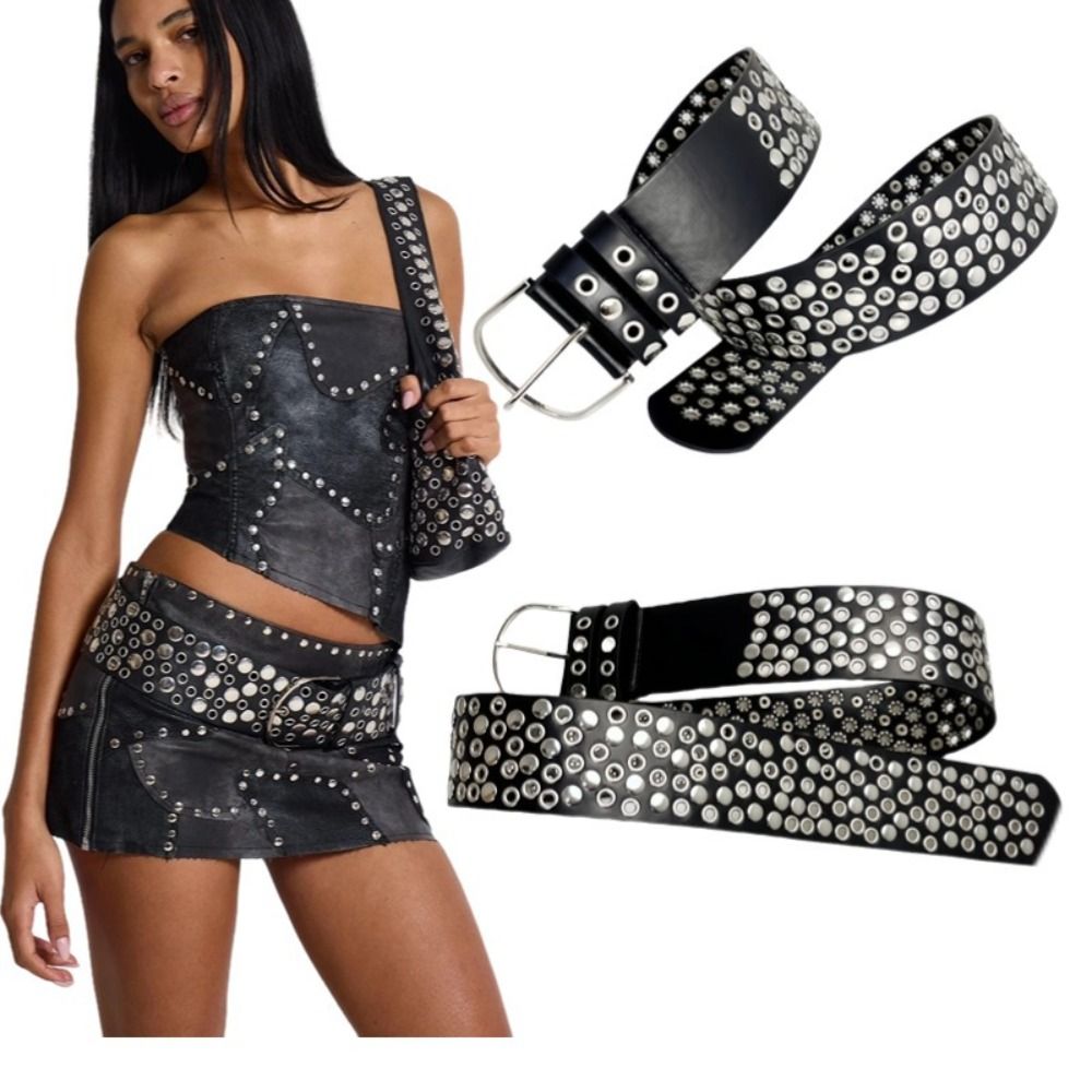 Punk Hollow Eyelet Rivet Belt  - Streetwear Brand Belts recensie en prijs