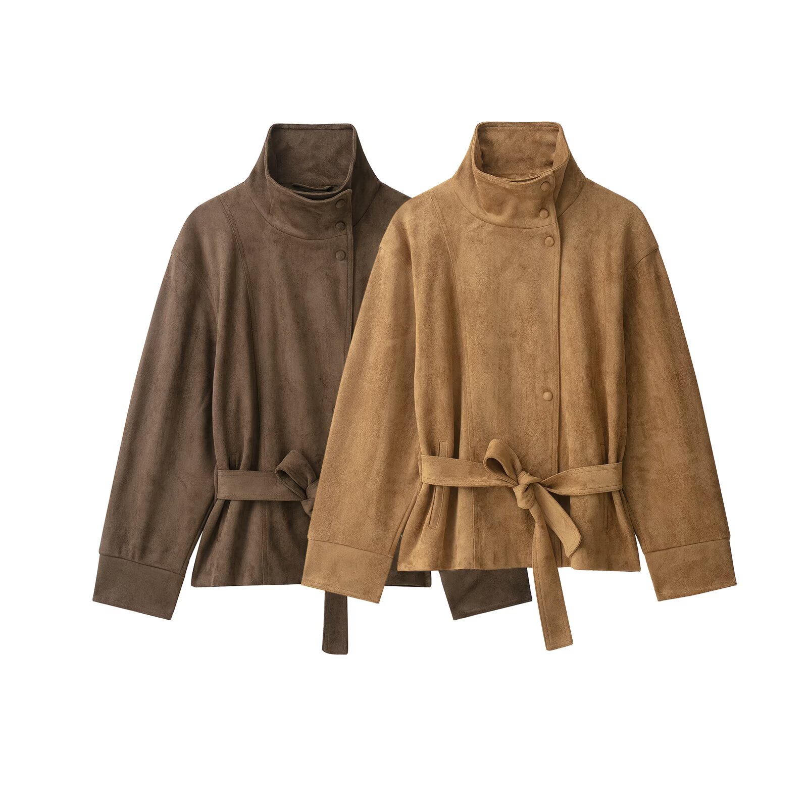Bruine Suède Riem Korte Trench - Streetwear Brand Belts recensie en prijs